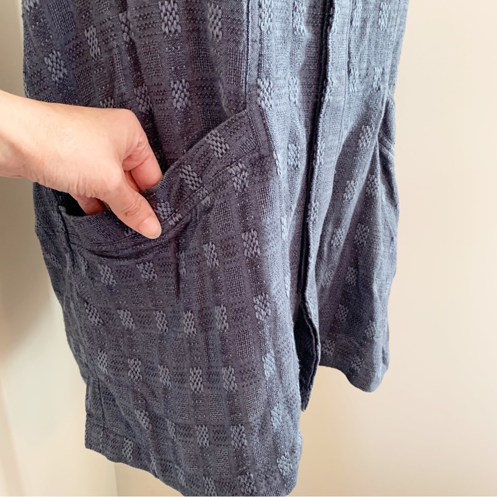 SOLD!  Madewell Blue Button Front Linen Blend Sleeveless Top Pockets Medium - Picture 8 of 10